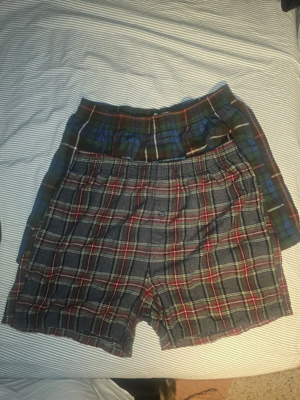 Lot of 2 VTG LL Bean Sleepwear Flannel Boxers Shorts Mens Large Plaid PJ bottom